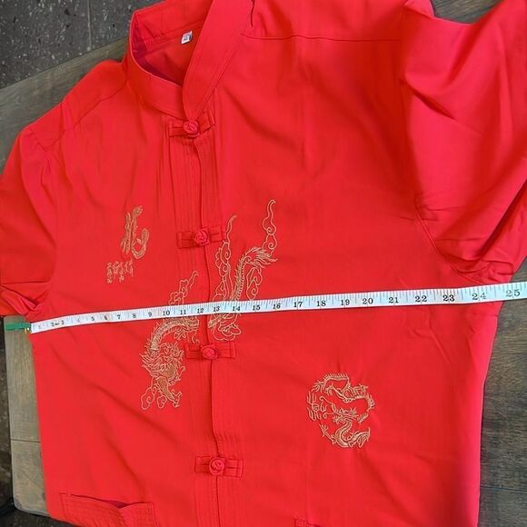 Men's Suit Embroidery Middle-Aged Tang Chinese Style Casual Loose Short Sleeve - Picture 5 of 15